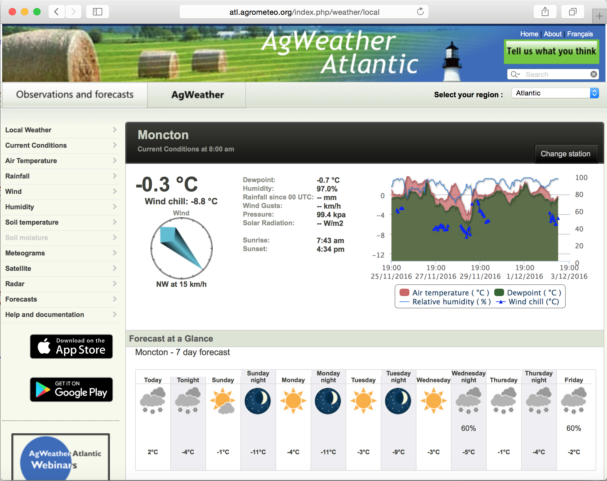 Current Observations and Forecasts (Atlantic Provinces)