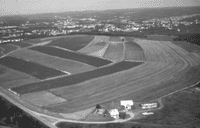 Image: Terracing and contour farming are common approaches to preventing or reducing erosion and runoff on farmland. This New Brunswick farm is using a soil and water conservation terracing system.