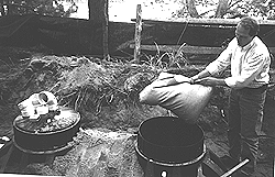 Casco Bay Estuary Project is providing technical assistance to landowners in addressing sources of pollution to shellfish areas. Jim Gray of Septitech installs new septic system technology on a property in Casco Bay.